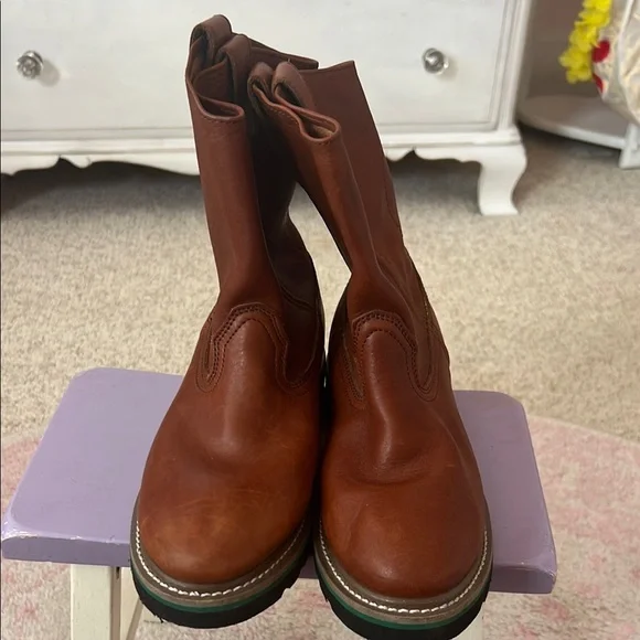 John Deere Brown Leather Boots - Picture 1 of 7